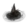 Feathered Black Witch Hat