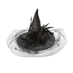 Feathered Black Witch Hat