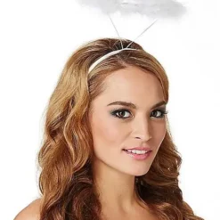 White Faux Marabou Halo