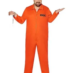 Adult Department Of Corrections Prisoner One Piece Costume -Spirit Spooky Store 00580803 e