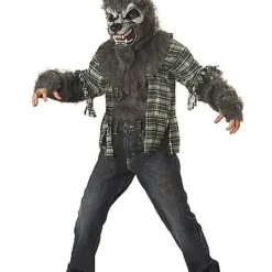 Kids Howling At The Moon Gray Wolf Costume