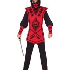 Kids Red Skull Ninja Costume