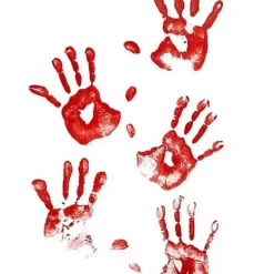 Floor Gore Bloody Human Handprints Decoration