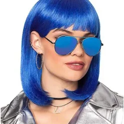 Dark Blue Pageboy Wig