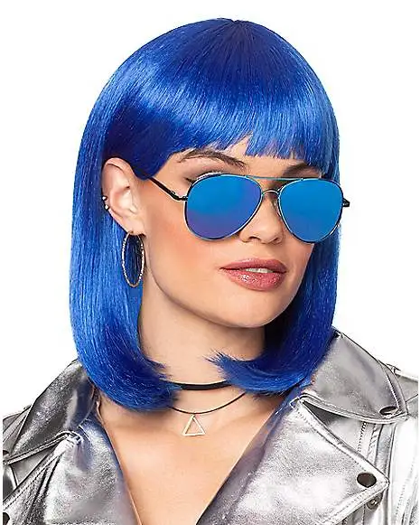 Dark Blue Pageboy Wig 1 Dark Blue Pageboy Wig