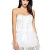 Front Lace-Up Corset - White