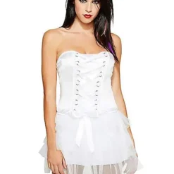 Front Lace-Up Corset - White