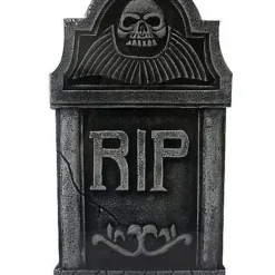16 Inch RIP Skull Tombstone