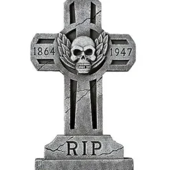 3 Ft Spooky Cross Tombstone