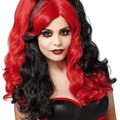 Red And Black Jester Wig