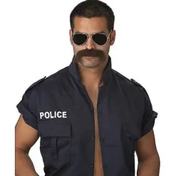 Brown Handlebar Mustache