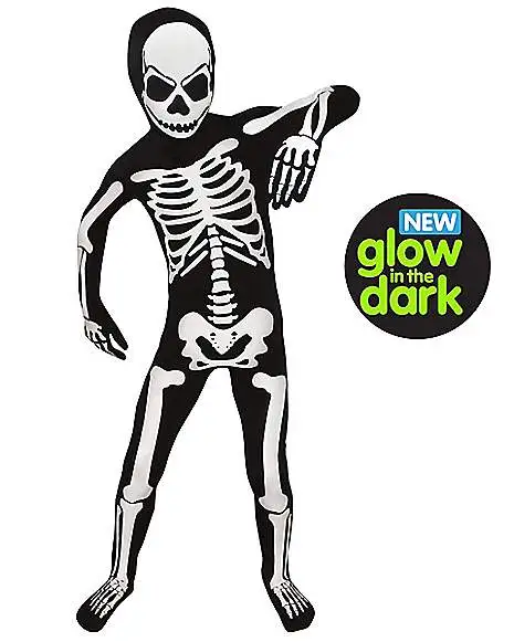 Kids Glow In The Dark Skeleton Morphsuit Costume 2 Kids Glow In The Dark Skeleton Morphsuit Costume - Image 2