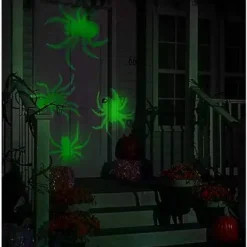 Whirl-A-Motion LED Green Spiders Projection Spot Light -Spirit Spooky Store 01306455 c