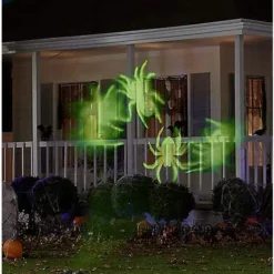 Whirl-A-Motion LED Green Spiders Projection Spot Light -Spirit Spooky Store 01306455 e