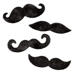 Black Adhesive Mustache 4 Pack