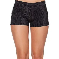 Adult Black Sequin Shorts