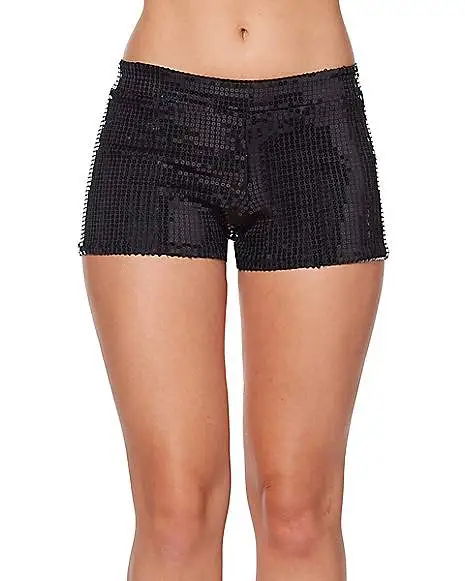 Adult Black Sequin Shorts 1 Adult Black Sequin Shorts