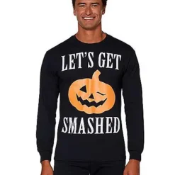 Let's Get Smashed Long Sleeve T Shirt -Spirit Spooky Store 01353580 a