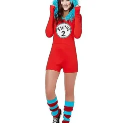 Adult Thing 1 And Thing 2 Romper Costume - Dr. Seuss -Spirit Spooky Store 01360049 d