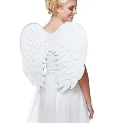 White Velvet Angel Wings