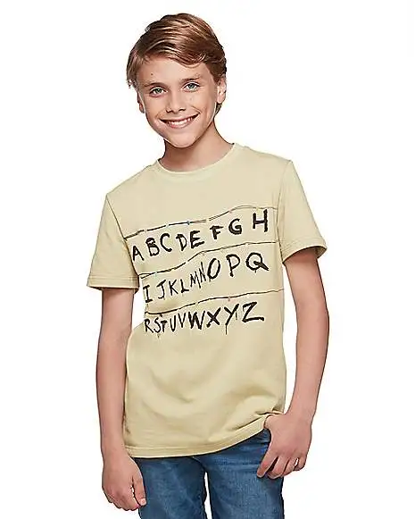 Kids Stranger Things Alphabet Wall T Shirt - Stranger Things 1 Kids Stranger Things Alphabet Wall T Shirt - Stranger Things