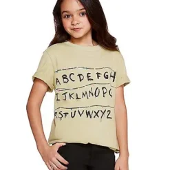 Kids Stranger Things Alphabet Wall T Shirt - Stranger Things 8 Kids Stranger Things Alphabet Wall T Shirt - Stranger Things -Spirit Spooky Store 01381797 c