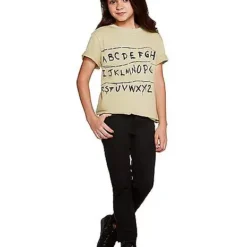 Kids Stranger Things Alphabet Wall T Shirt - Stranger Things 11 Kids Stranger Things Alphabet Wall T Shirt - Stranger Things -Spirit Spooky Store 01381797 f