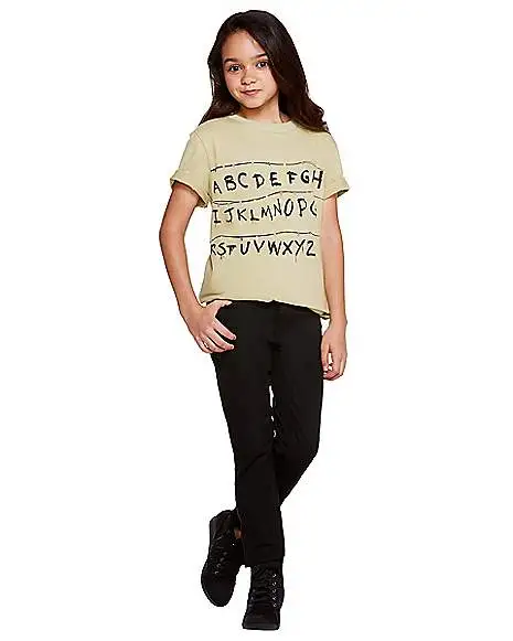 Kids Stranger Things Alphabet Wall T Shirt - Stranger Things 6 Kids Stranger Things Alphabet Wall T Shirt - Stranger Things - Image 6