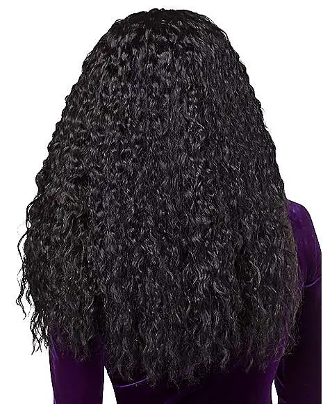 Black Crimped Wig With Bangs 2 Black Crimped Wig With Bangs - Image 2