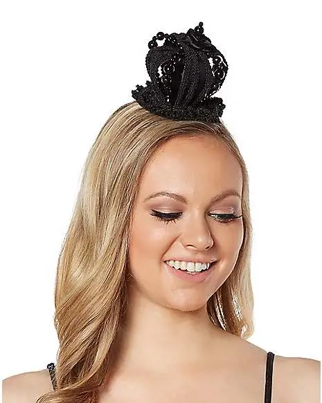 Black Queen Crown Fascinator 3 Black Queen Crown Fascinator - Image 3