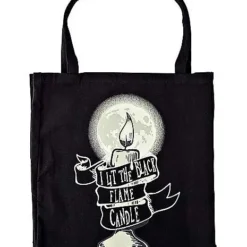 Black Flame Candle Tote Bag - Hocus Pocus