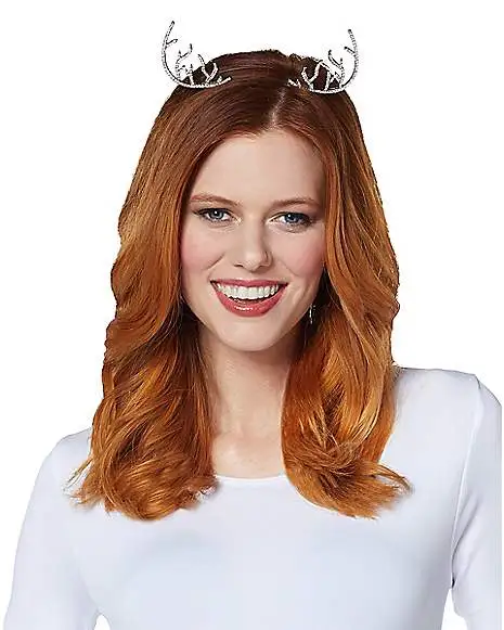 Silver Rhinestone Deer Antler Headband 1 Silver Rhinestone Deer Antler Headband