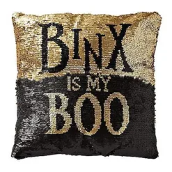 Reversible Sequined Binx Pillow - Hocus Pocus -Spirit Spooky Store 01398577 c