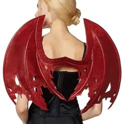 Red Glitter Devil Wings