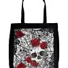 Skull And Roses Tote Bag