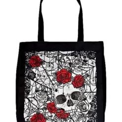 Skull And Roses Tote Bag