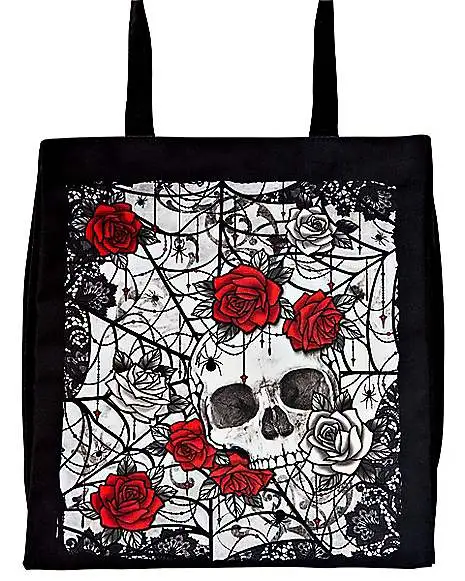 Skull And Roses Tote Bag 2 Skull And Roses Tote Bag - Image 2