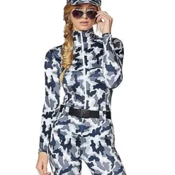 Adult Snow Camo Military Catsuit Costume -Spirit Spooky Store 01425115 c