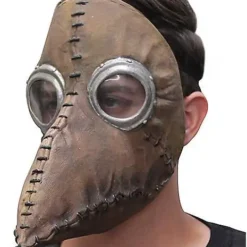 Brown Plague Doctor Half Mask -Spirit Spooky Store 01429190 d