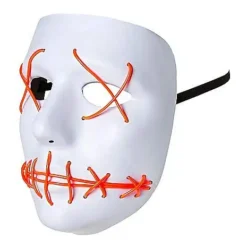 White And Red EL Wire Half Mask -Spirit Spooky Store 01429208 d