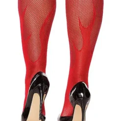 Red Devil Flame Fishnet Stockings -Spirit Spooky Store 01441682 c