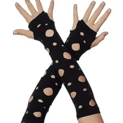 Tattered Black Arm Warmers