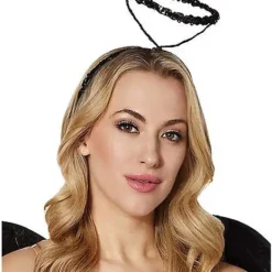 Black Sequin Fallen Angel Halo