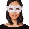 White Glitter Eye Half Mask