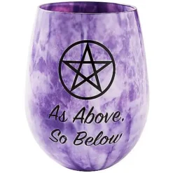 Pentagram Stemless Wine Glass - 22 Oz.