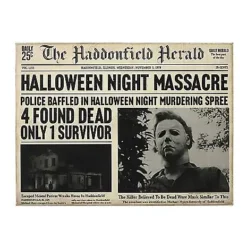 Michael Myers Haddonfield Herald Sign - Halloween