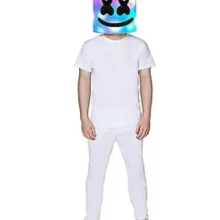 Light-Up LED Marshmello Full Mask -Spirit Spooky Store 01461631 c