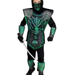 Kids Green Dragon Ninja Costume - Deluxe