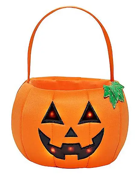 Light-Up Pumpkin Plush Treat Bucket 1 Light-Up Pumpkin Plush Treat Bucket