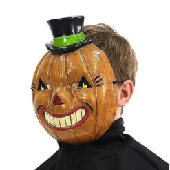 Vintage Pumpkin Half Mask -Spirit Spooky Store 01471630 d